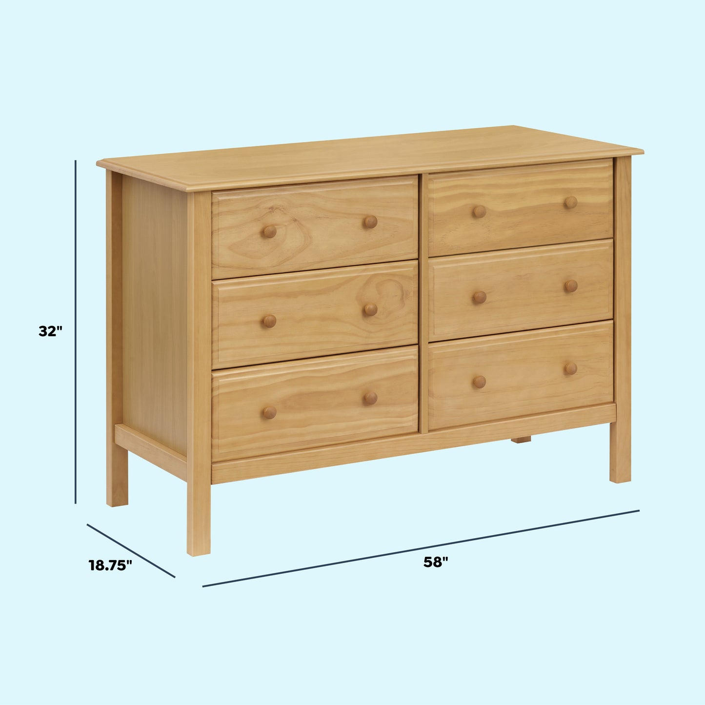 Jayden 6-Drawer Double Wide Dresser