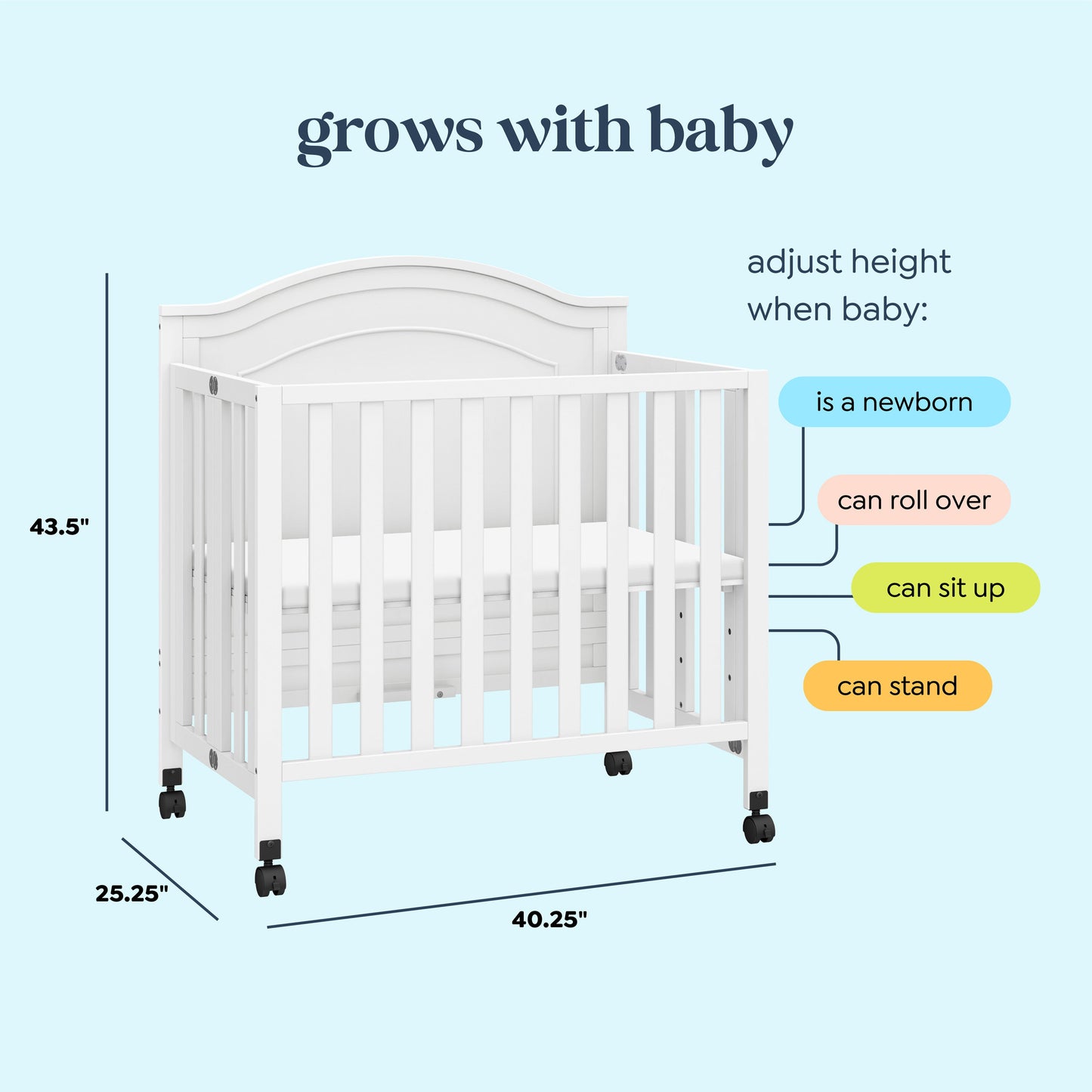 Charlie Folding Portable 3-in-1 Mini Crib