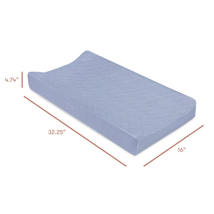 Quilted Changing Pad Cover in GOTS Certified Organic Muslin Cotton