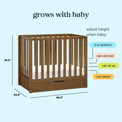 Colby 4-in-1 Convertible Mini Crib with Trundle