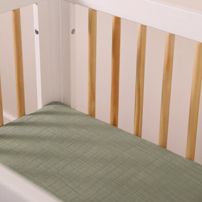 Mini Crib Sheet in GOTS Certified Organic Muslin Cotton