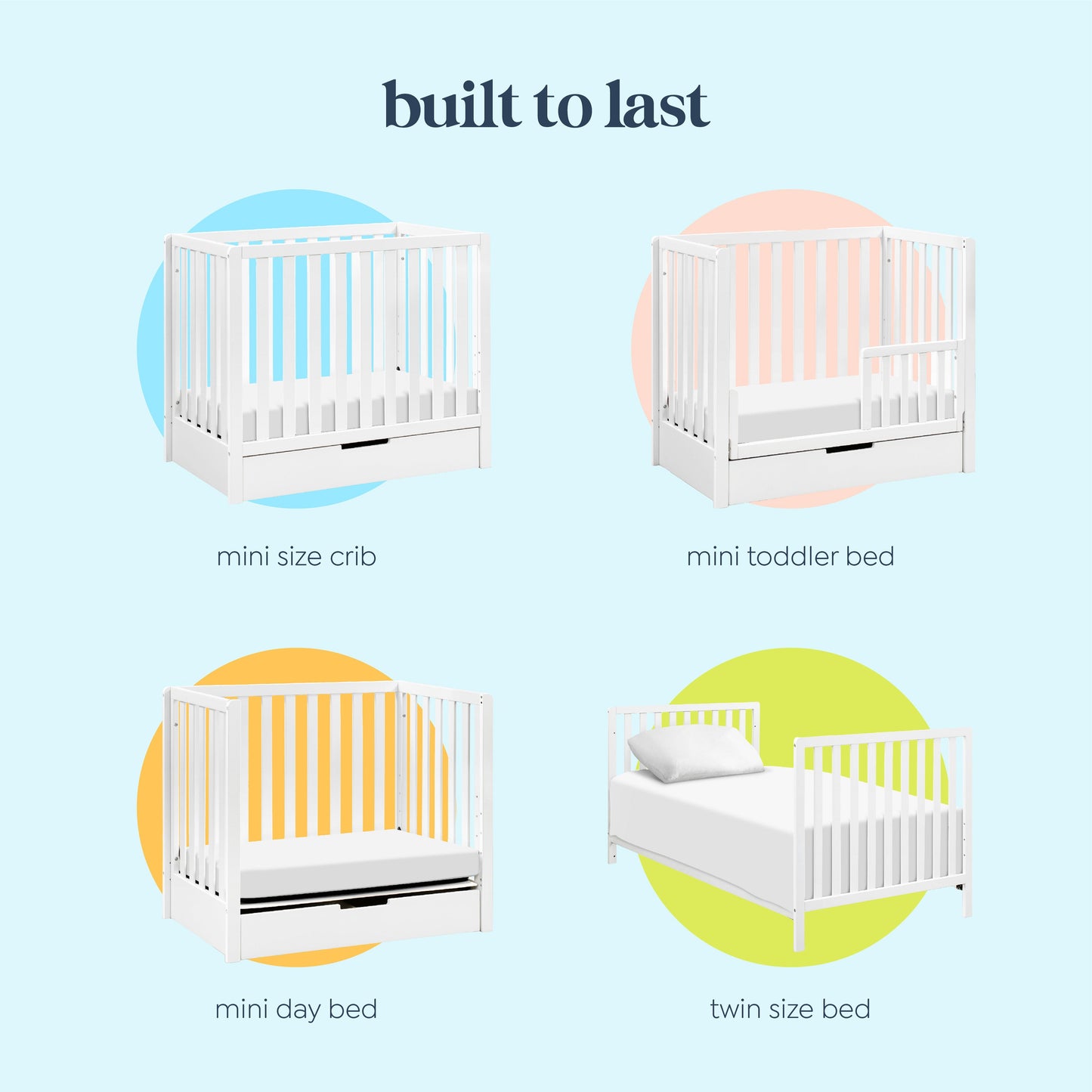 Colby 4-in-1 Convertible Mini Crib with Trundle