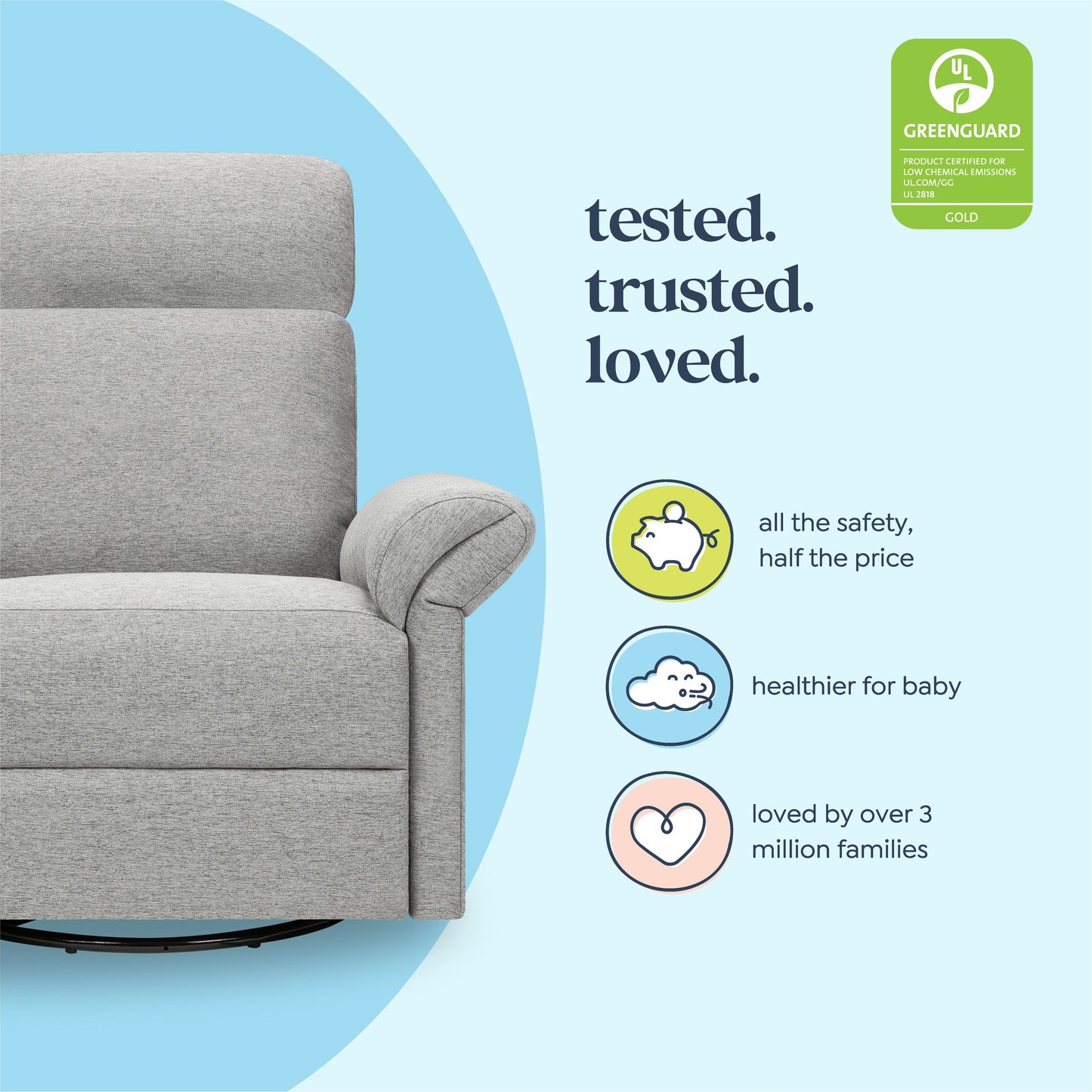 Suzy Flex Recliner and Swivel Glider | Adjustable Headrest and Armrests