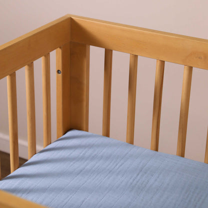 Crib Sheet in GOTS Certified Organic Muslin Cotton