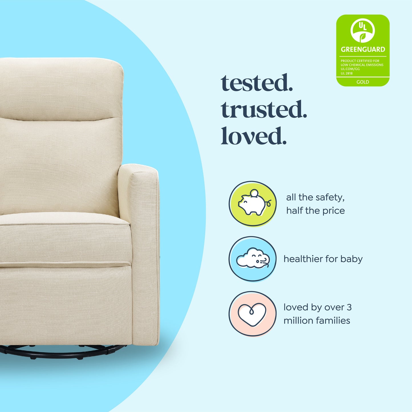 Gabby Pillowback Swivel Glider