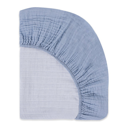 Crib Sheet in GOTS Certified Organic Muslin Cotton