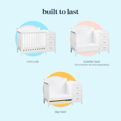 Charlie 4-in-1 Convertible Mini Crib & Changer