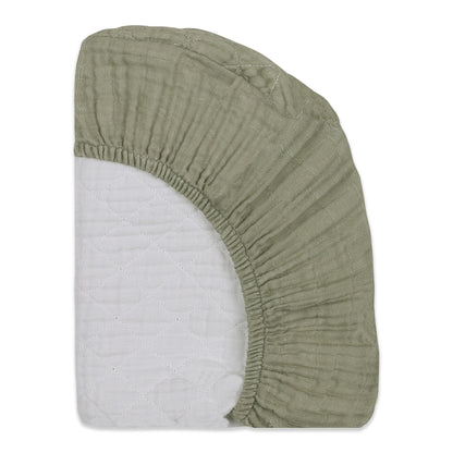 Quilted Changing Pad Cover in GOTS Certified Organic Muslin Cotton
