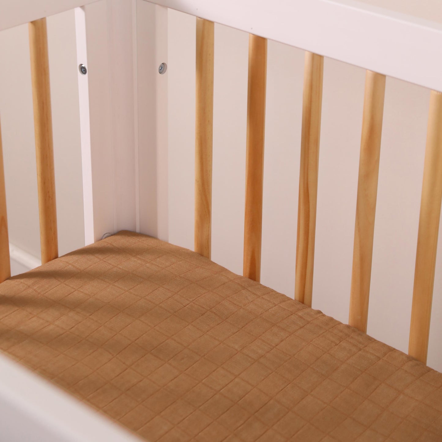 Mini Crib Sheet in GOTS Certified Organic Muslin Cotton