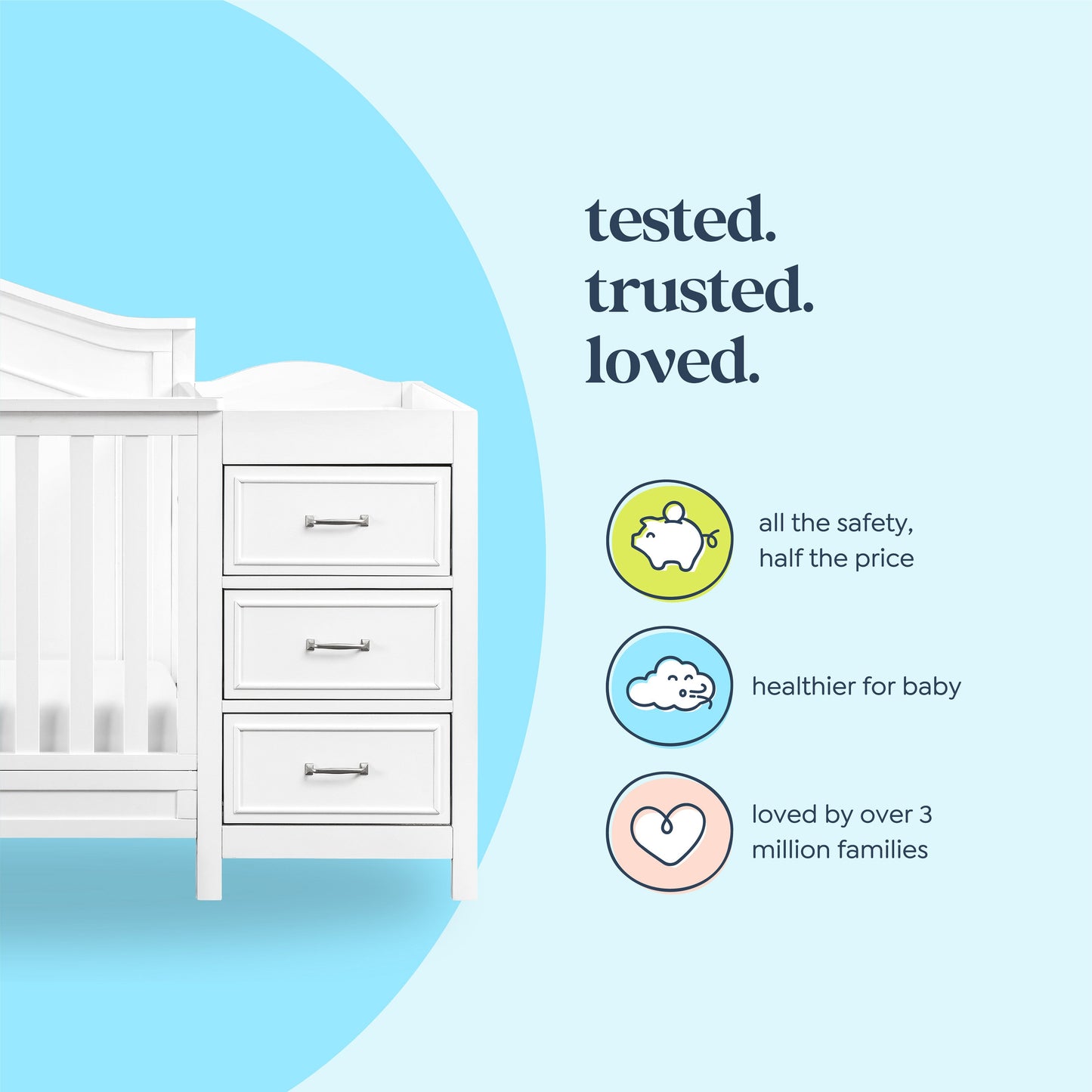 Charlie 4-in-1 Convertible Crib and Changer Combo