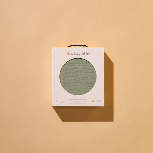 Quilted Changing Pad Cover in GOTS Certified Organic Muslin Cotton