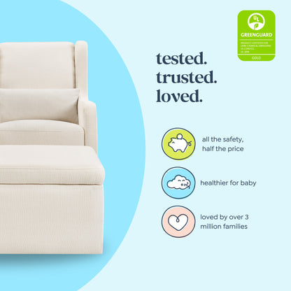 Adrian Swivel Glider with Storage Ottoman | Water Repellent & Stain Resistant fabric