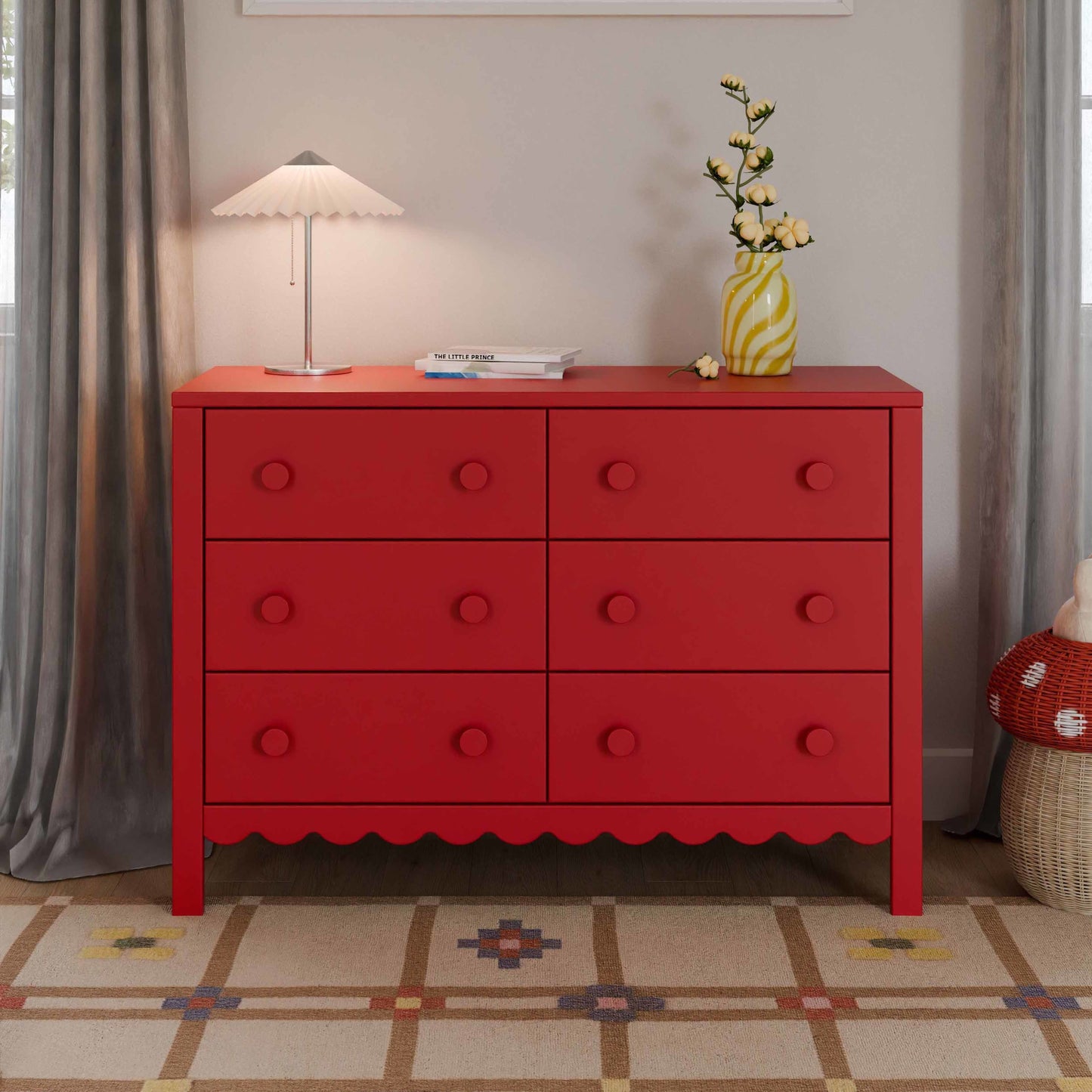 Sammy Scallop 6-Drawer Dresser