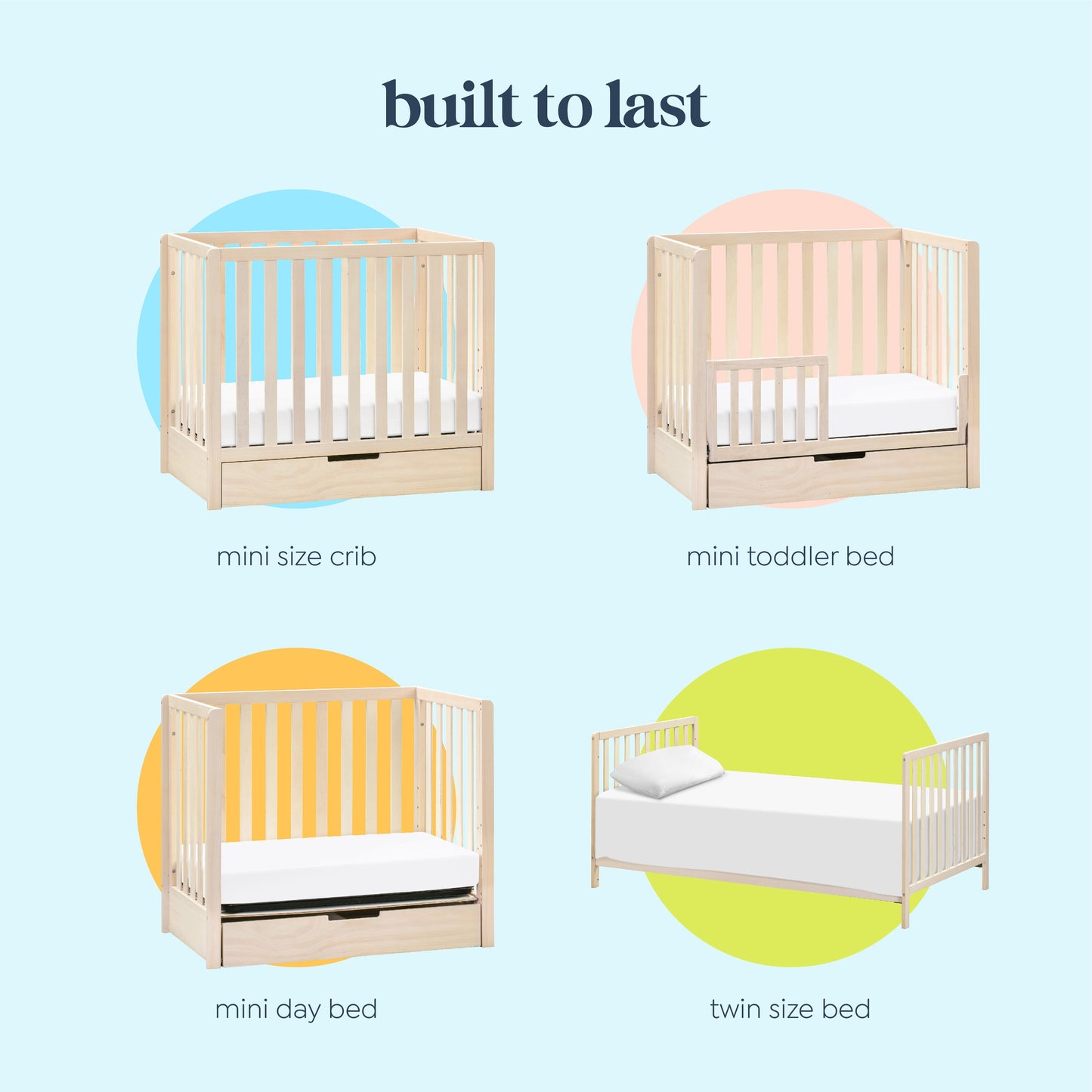 Colby 4-in-1 Convertible Mini Crib with Trundle