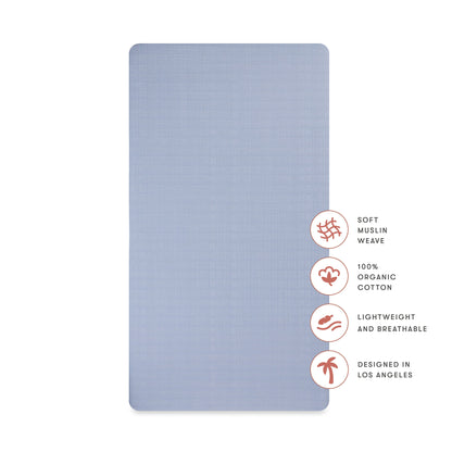 Crib Sheet in GOTS Certified Organic Muslin Cotton