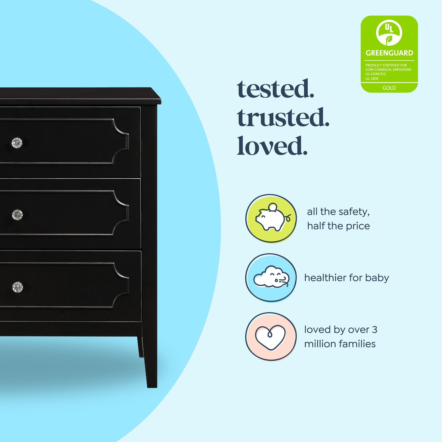 Chloe Regency 3-Drawer Dresser