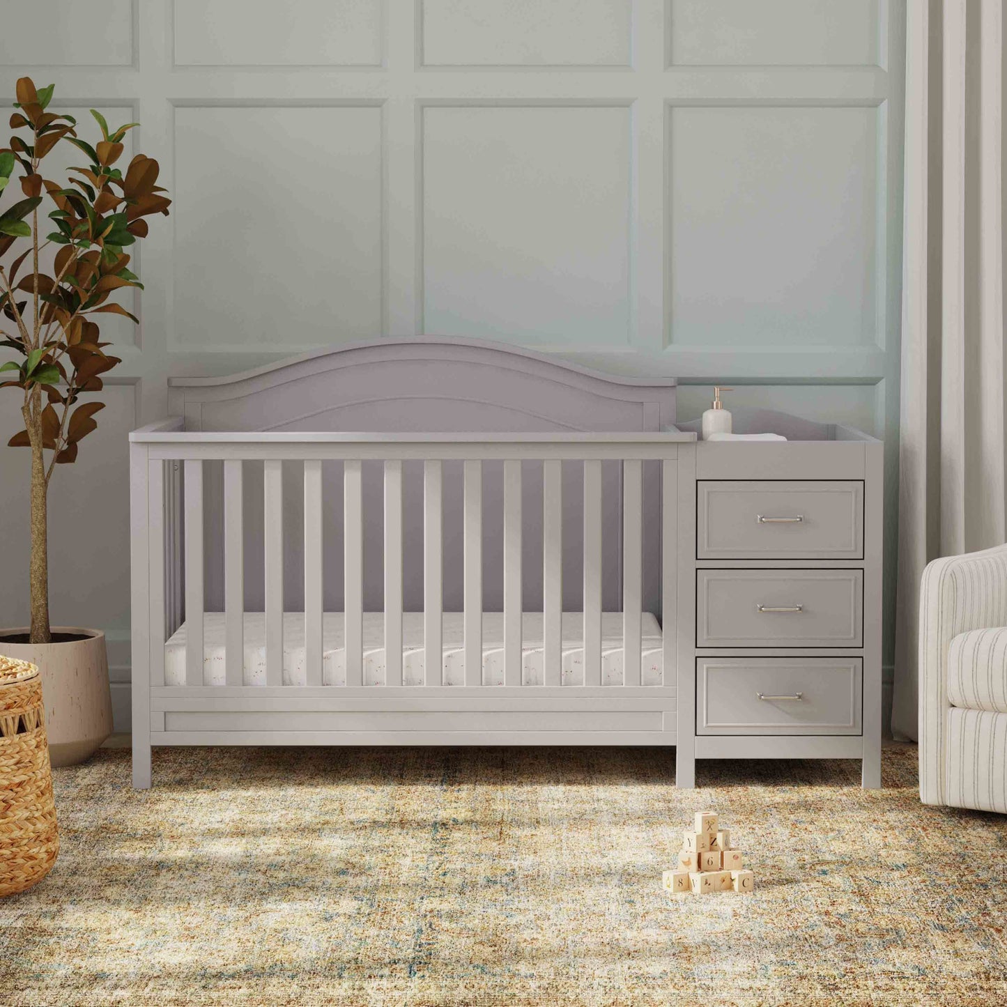 Charlie 4-in-1 Convertible Crib and Changer Combo