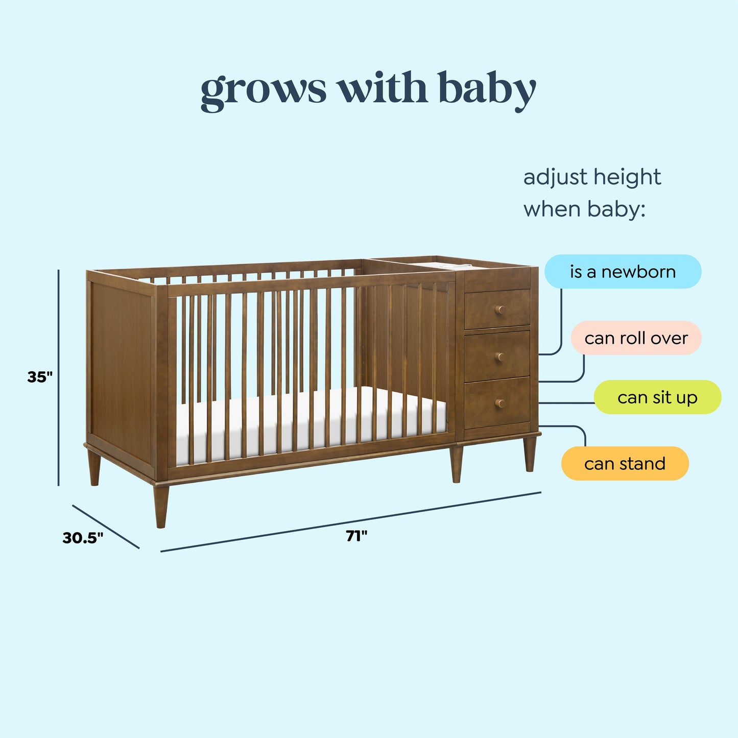 Marley 3-in-1 Crib and Changer Combo