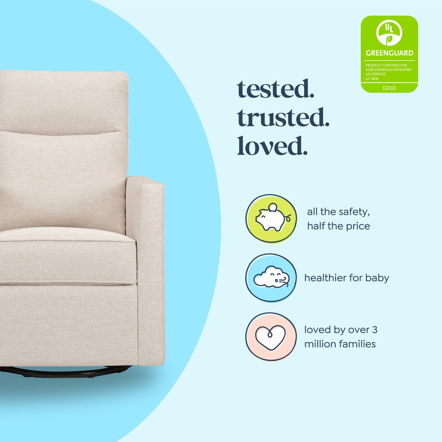 Gabby Pillowback Swivel Glider