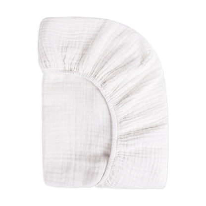 Crib Sheet in GOTS Certified Organic Muslin Cotton