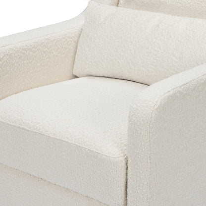 Adrian Swivel Glider with Storage Ottoman | Ivory Boucle fabric