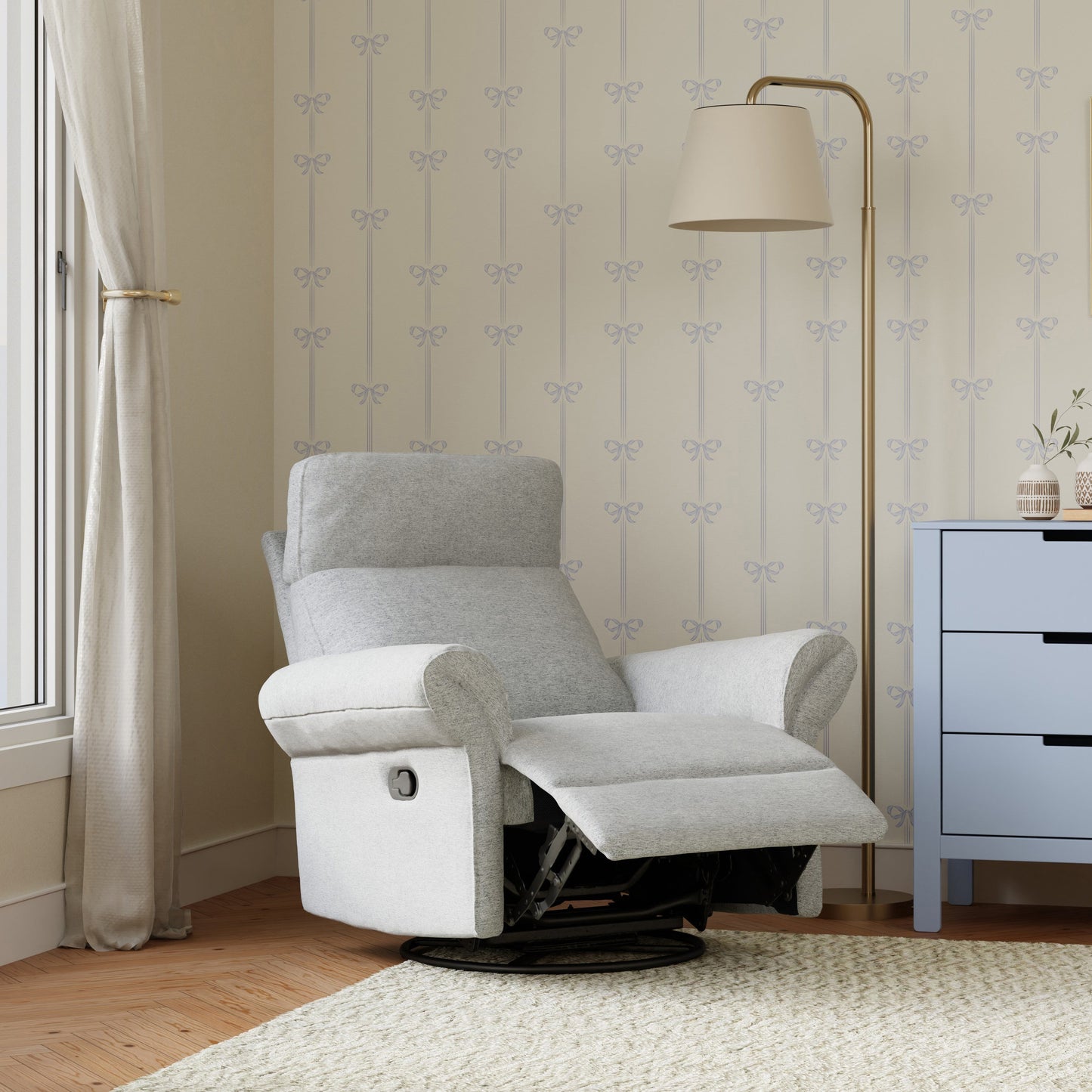 Suzy Flex Recliner and Swivel Glider | Adjustable Headrest and Armrests