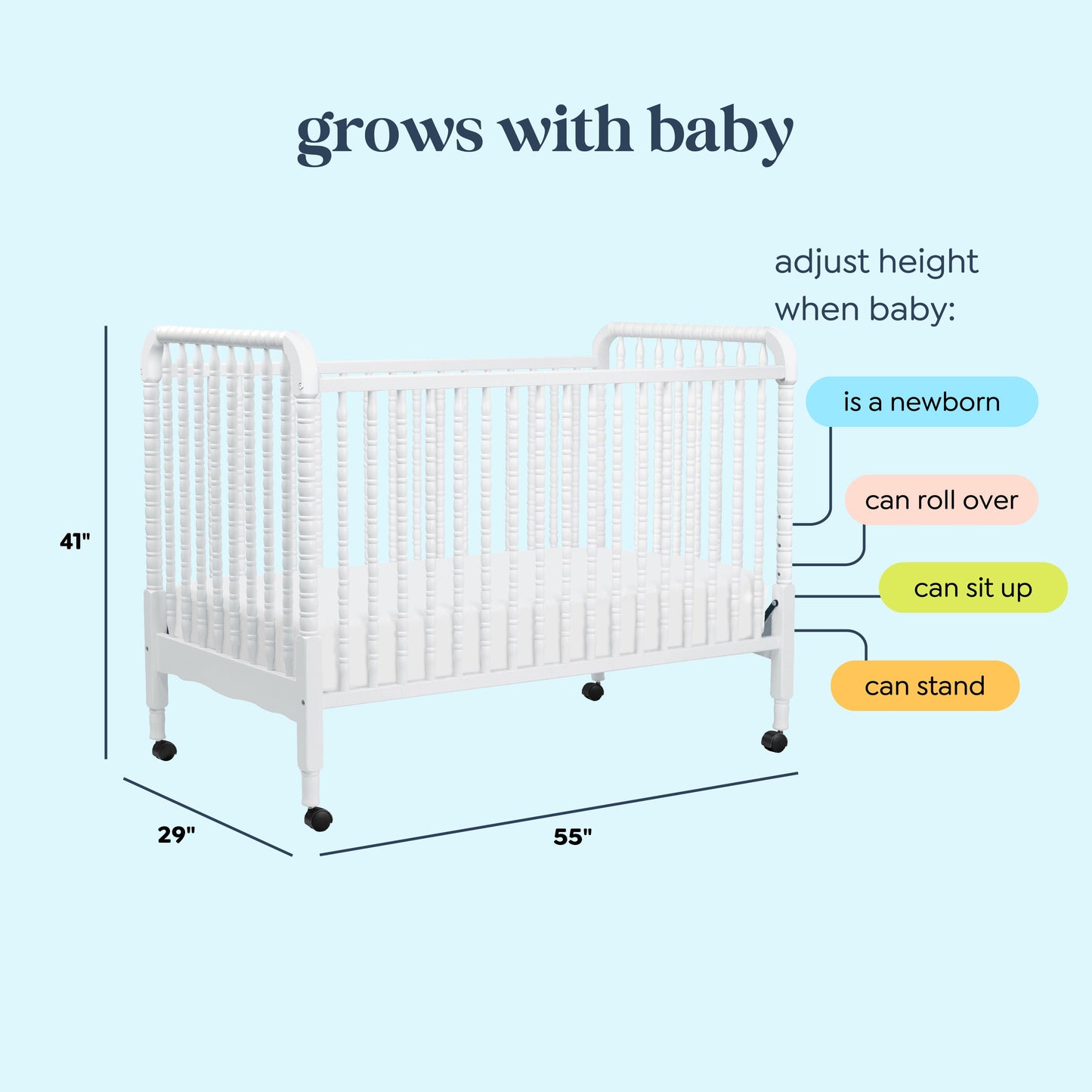 Jenny Lind 3-in-1 Convertible Crib