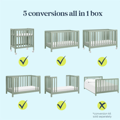 Colby GROW 6-in-1 Convertible Bassinet to Crib