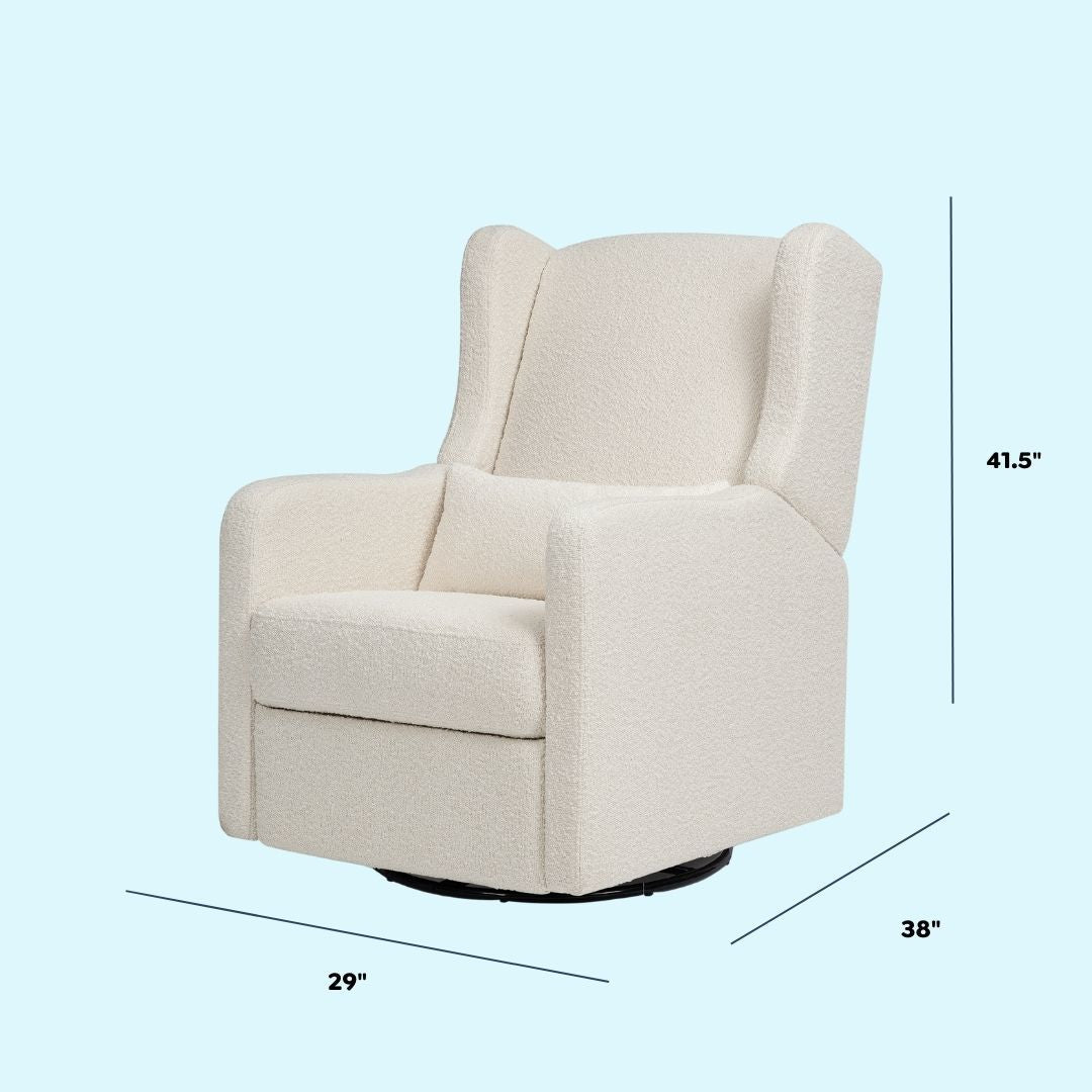 Arlo Recliner and Swivel Glider | Ivory Boucle Fabric