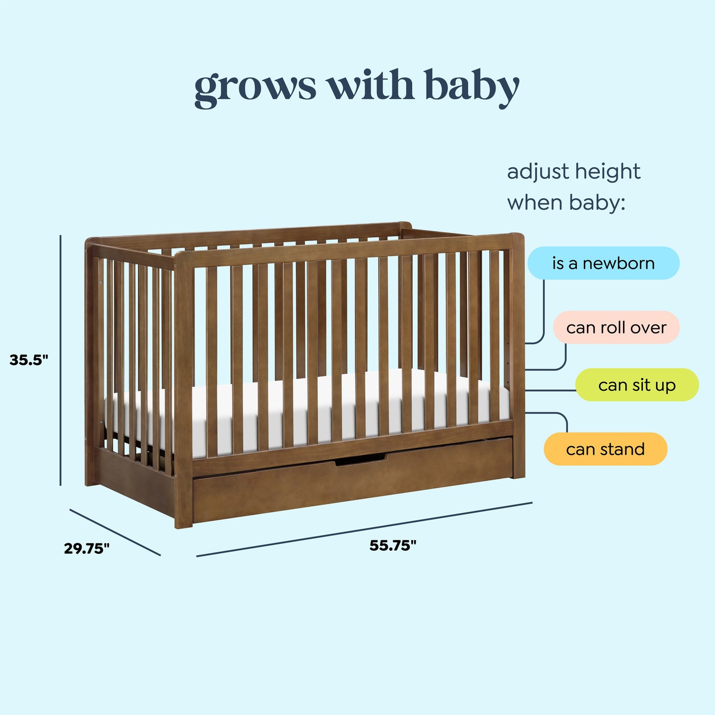 Colby 4-in-1 Convertible Crib with Trundle Drawer