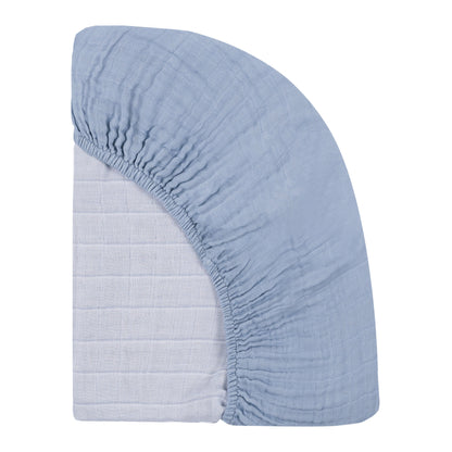Mini Crib Sheet in GOTS Certified Organic Muslin Cotton