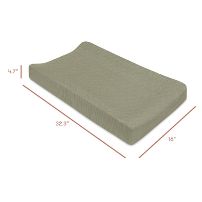 Quilted Changing Pad Cover in GOTS Certified Organic Muslin Cotton