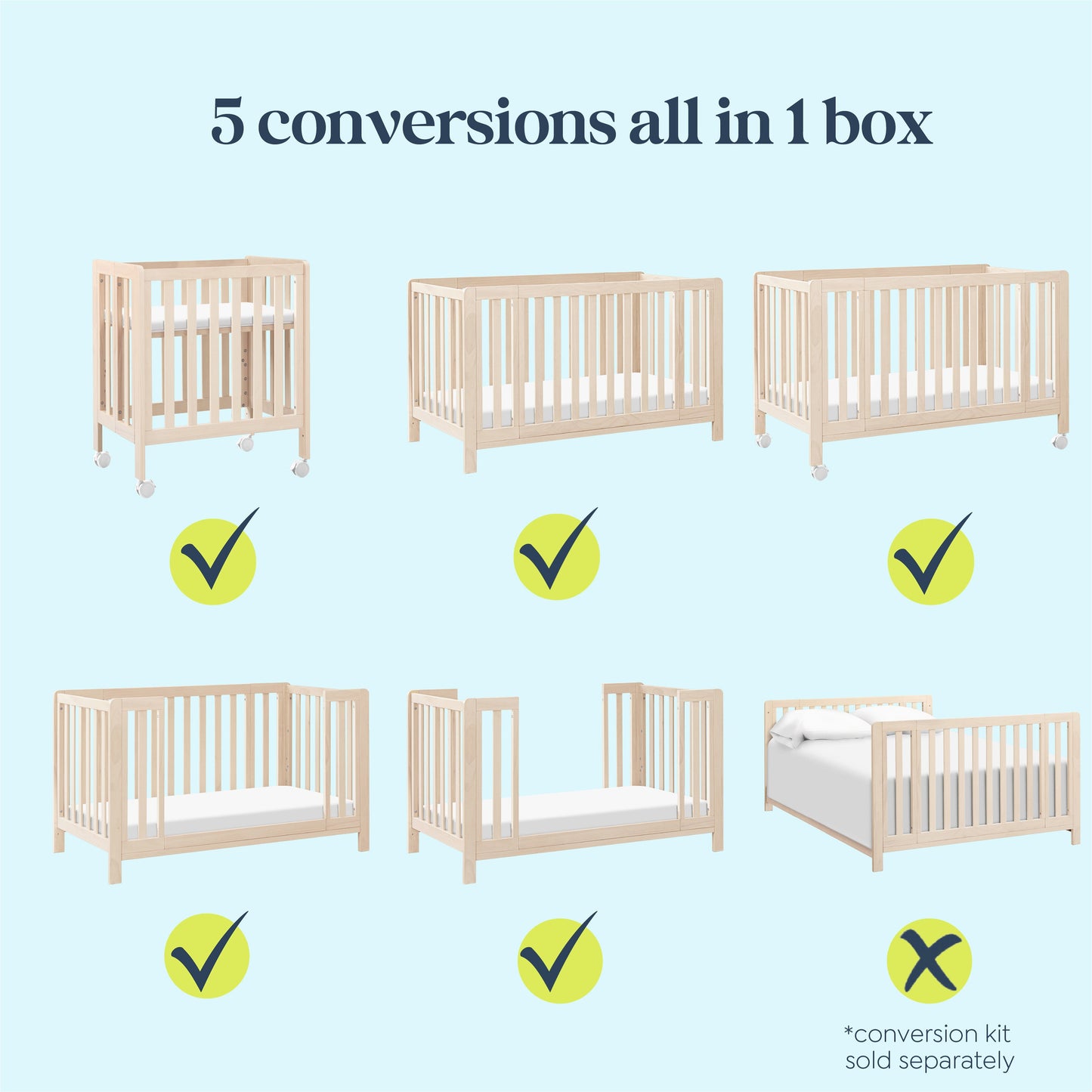 Colby GROW 6-in-1 Convertible Bassinet to Crib