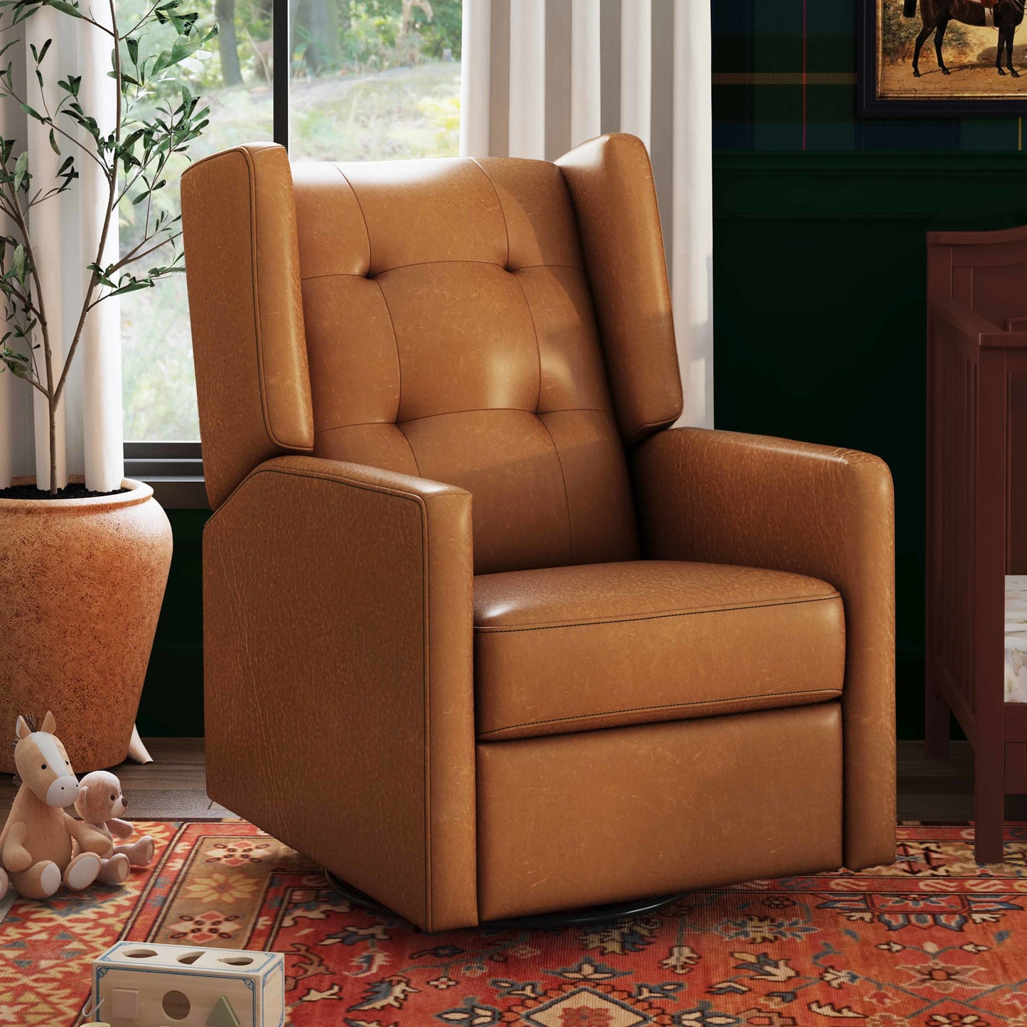 Maddox Recliner and Swivel Glider in Vegan Leather