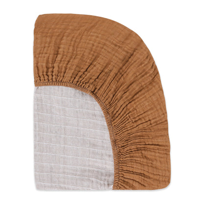 Crib Sheet in GOTS Certified Organic Muslin Cotton