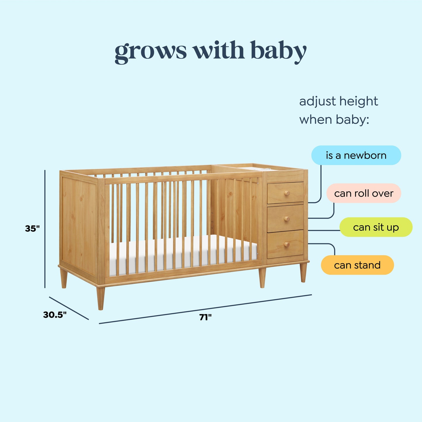 Marley 3-in-1 Crib and Changer Combo