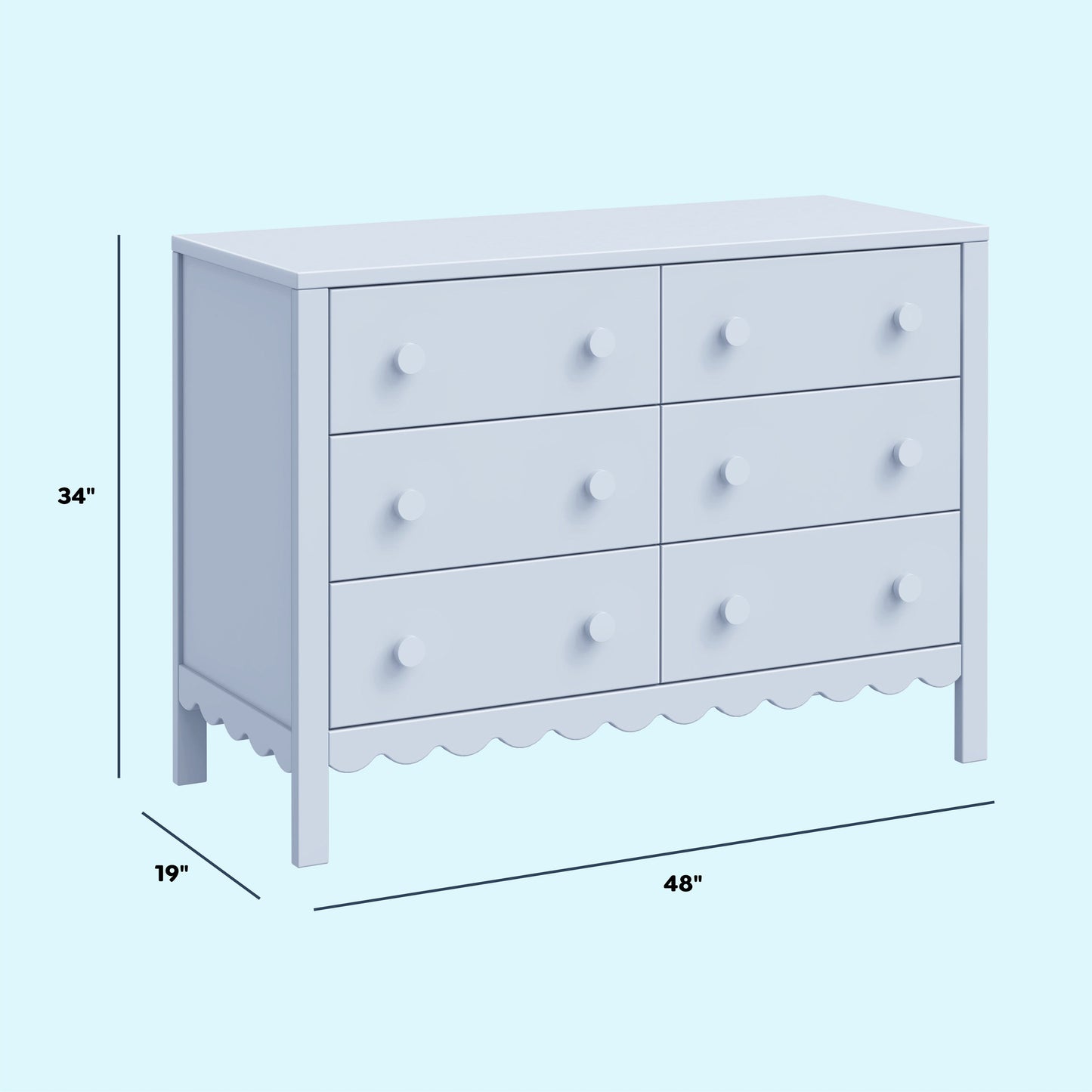 Sammy Scallop 6-Drawer Dresser
