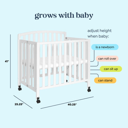 Dylan Folding Portable 3-in-1 Mini Crib