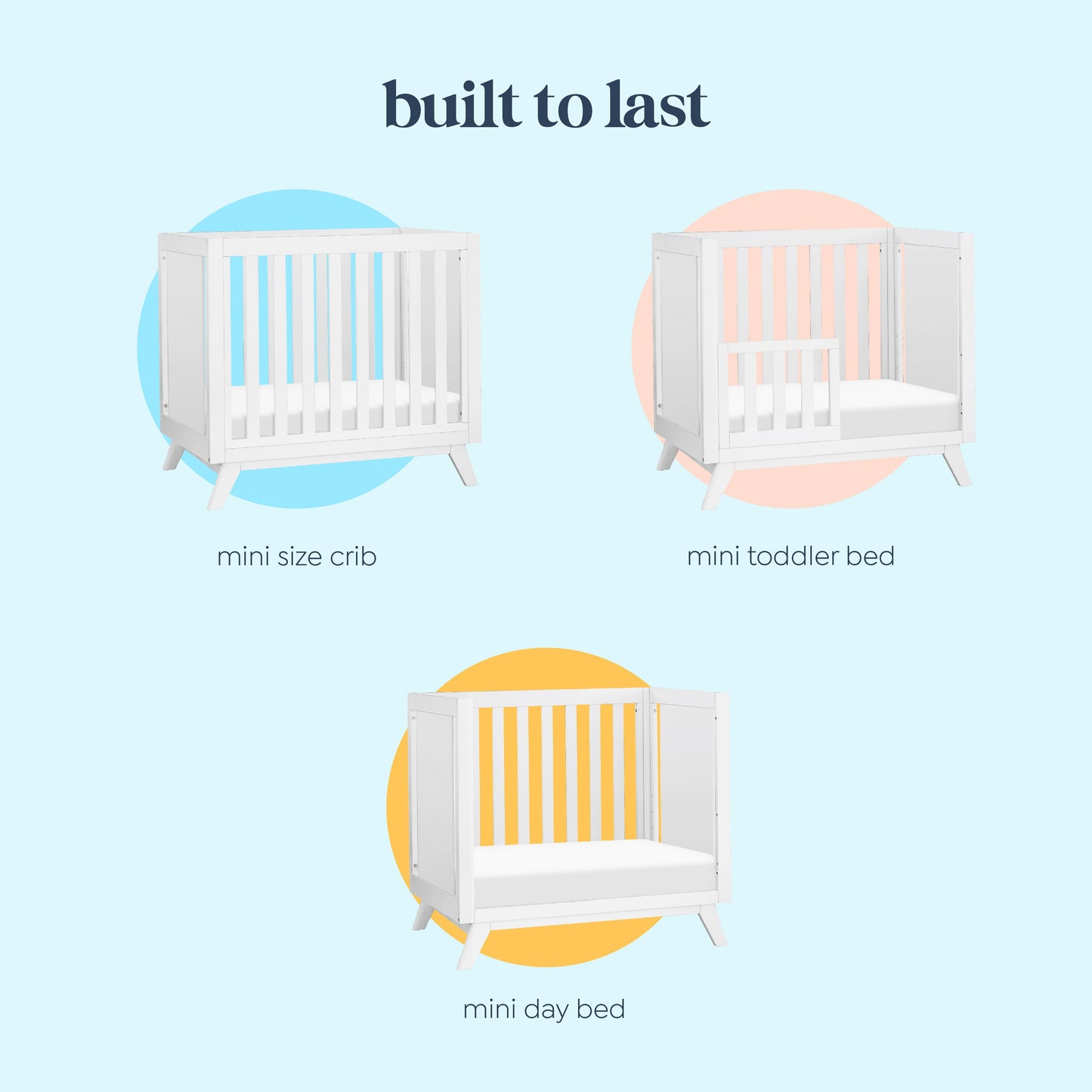 Otto 3-in-1 Convertible Mini Crib with 4 Mattress