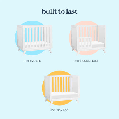Otto 3-in-1 Convertible Mini Crib with 4 Mattress
