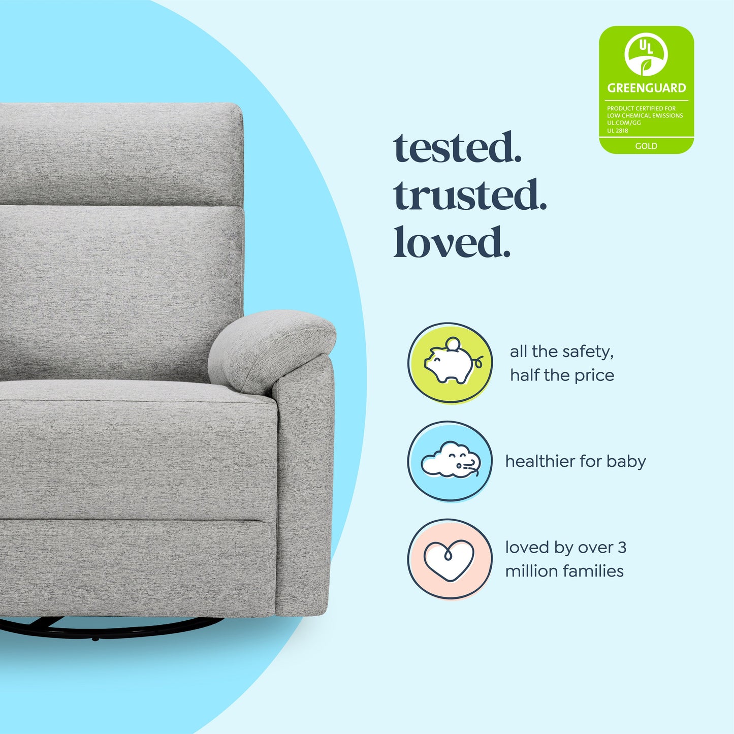 Suzy Electronic Recliner and Swivel Glider | USB Charging Port