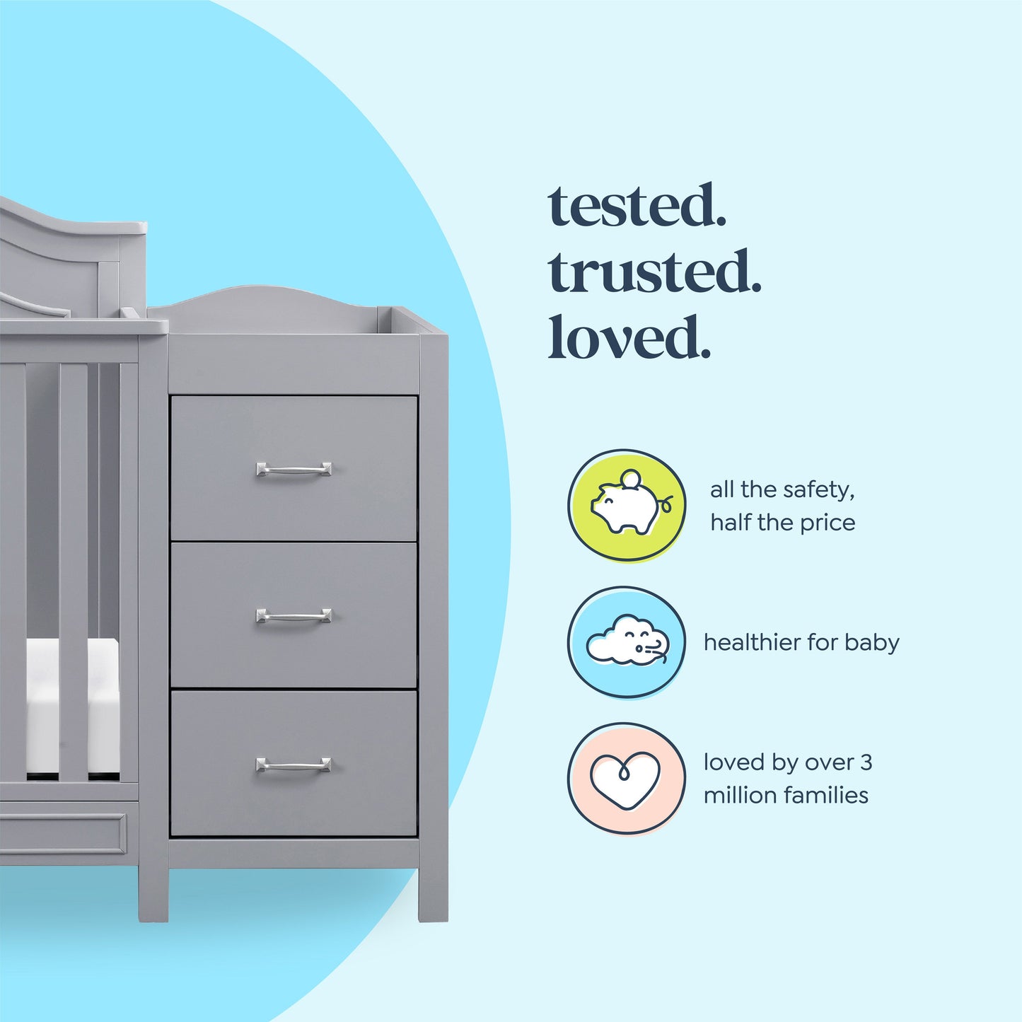 Charlie 4-in-1 Convertible Mini Crib & Changer