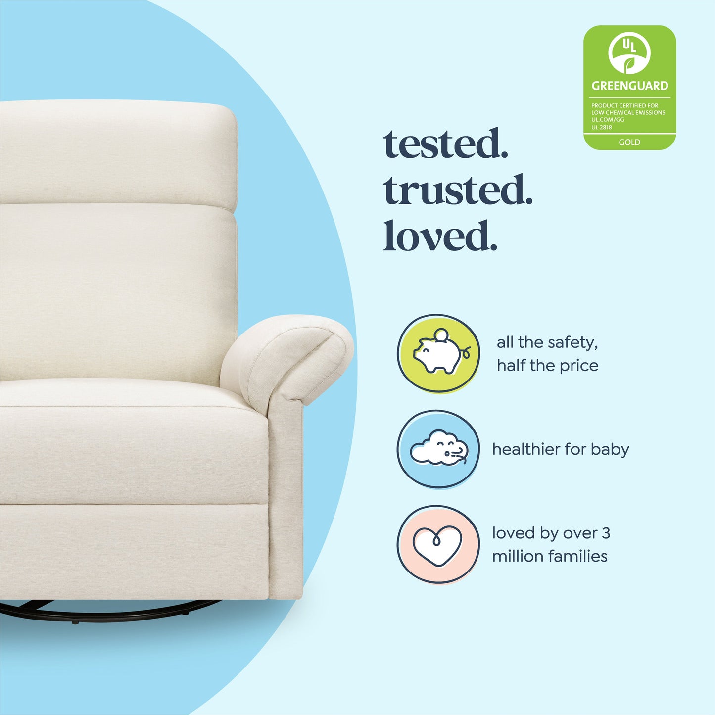 Suzy Flex Recliner and Swivel Glider | Adjustable Headrest and Armrests