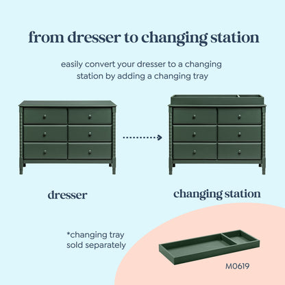 Jenny Lind Spindle 6-Drawer Dresser