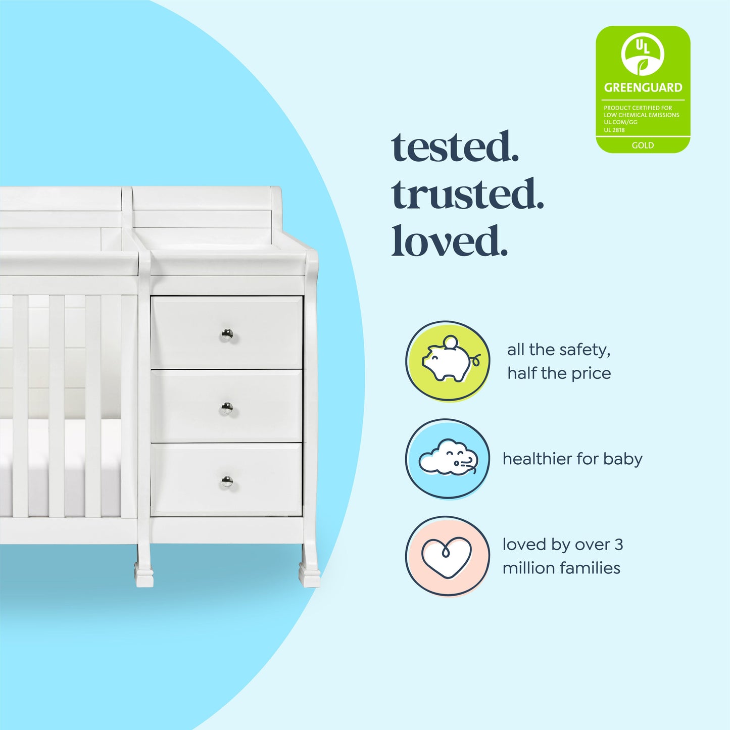Kalani 4-in-1 Crib and Changer Combo