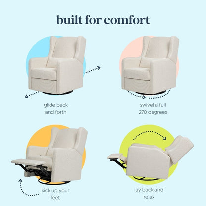 Arlo Recliner and Swivel Glider | Ivory Boucle Fabric