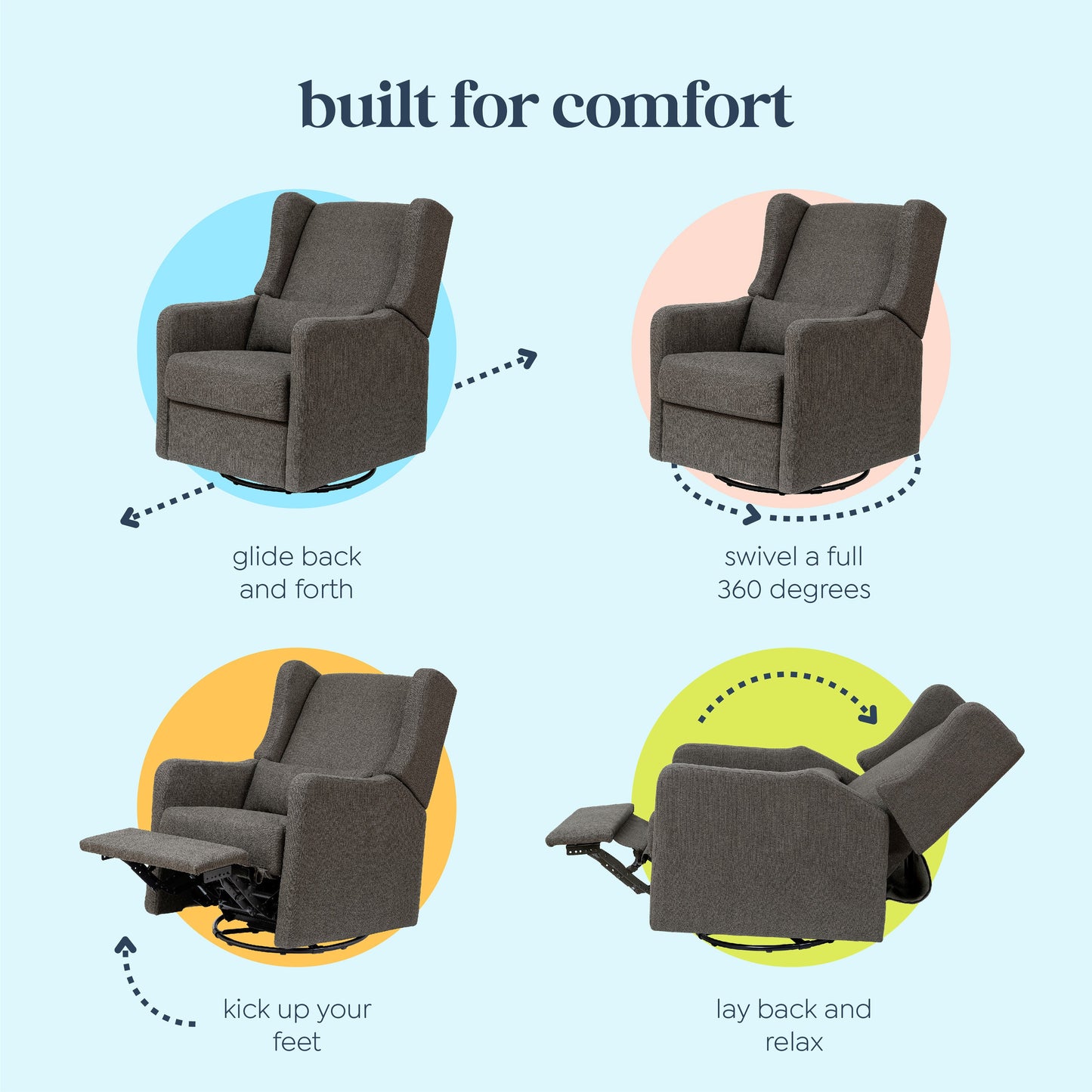 Arlo Recliner and Swivel Glider | Water Repellent & Stain Resistant Fabric