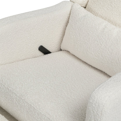 Arlo Recliner and Swivel Glider | Ivory Boucle Fabric
