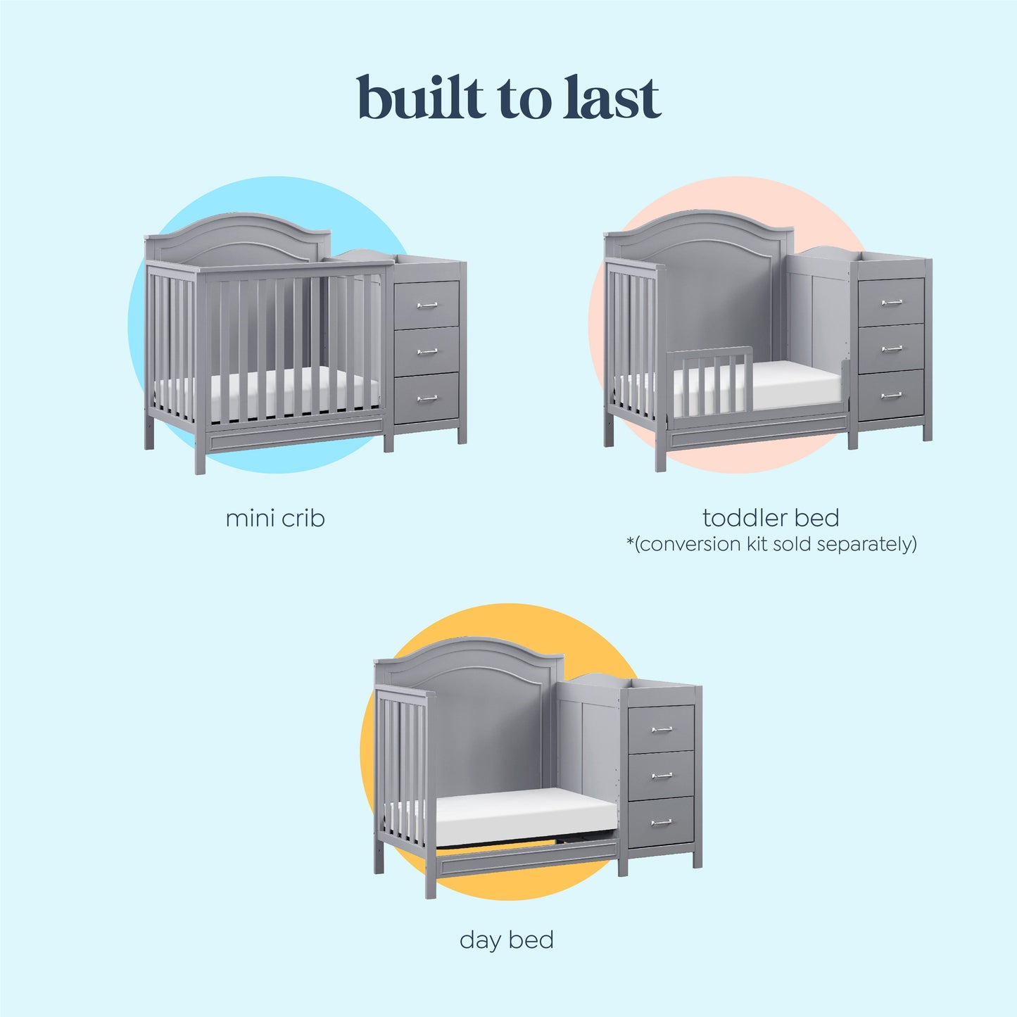 Charlie 4-in-1 Convertible Mini Crib & Changer