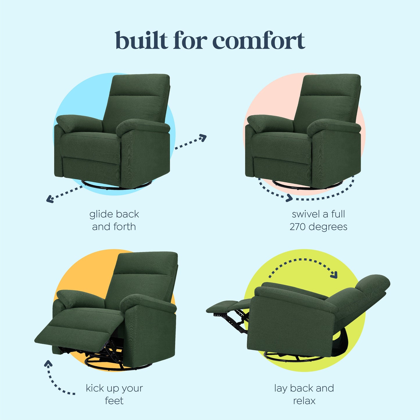Suzy Electronic Recliner and Swivel Glider | USB Charging Port